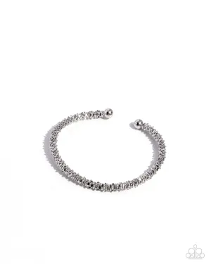 Twisted Trenchant - Silver - Disc Paparazzi Cuff Bracelet
