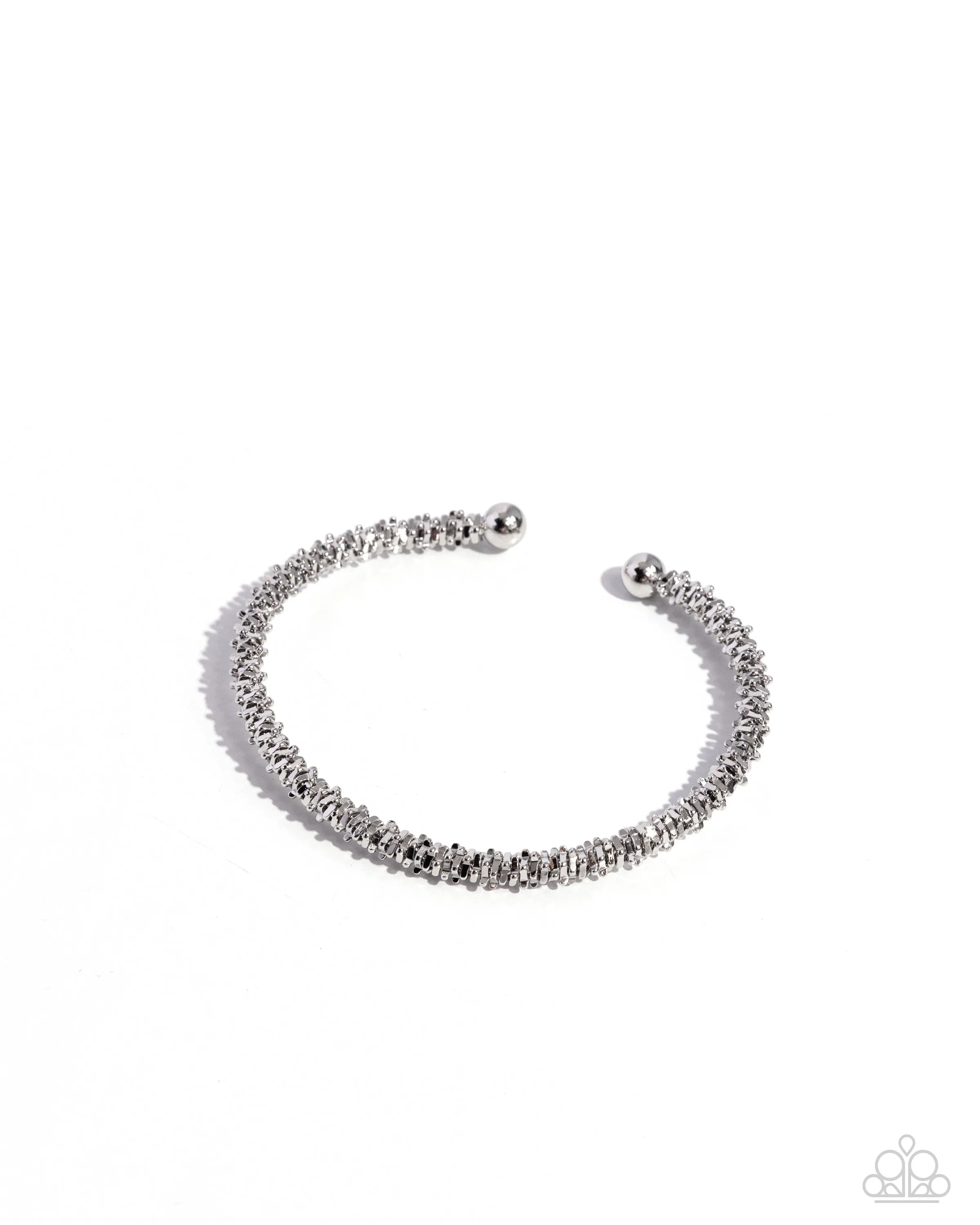 Twisted Trenchant - Silver - Disc Paparazzi Cuff Bracelet