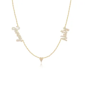 Two Diamond Names and Charm Necklace