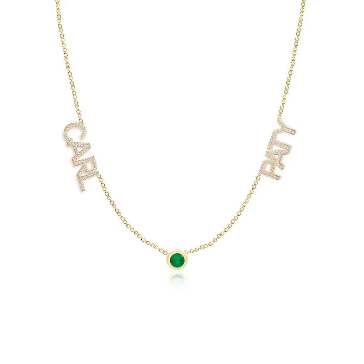 Two Diamond Names and Charm Necklace