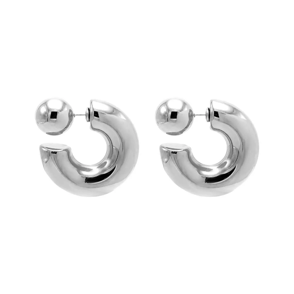 Two Way Ball X Hoop Stud Earring