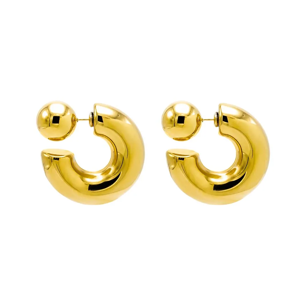 Two Way Ball X Hoop Stud Earring