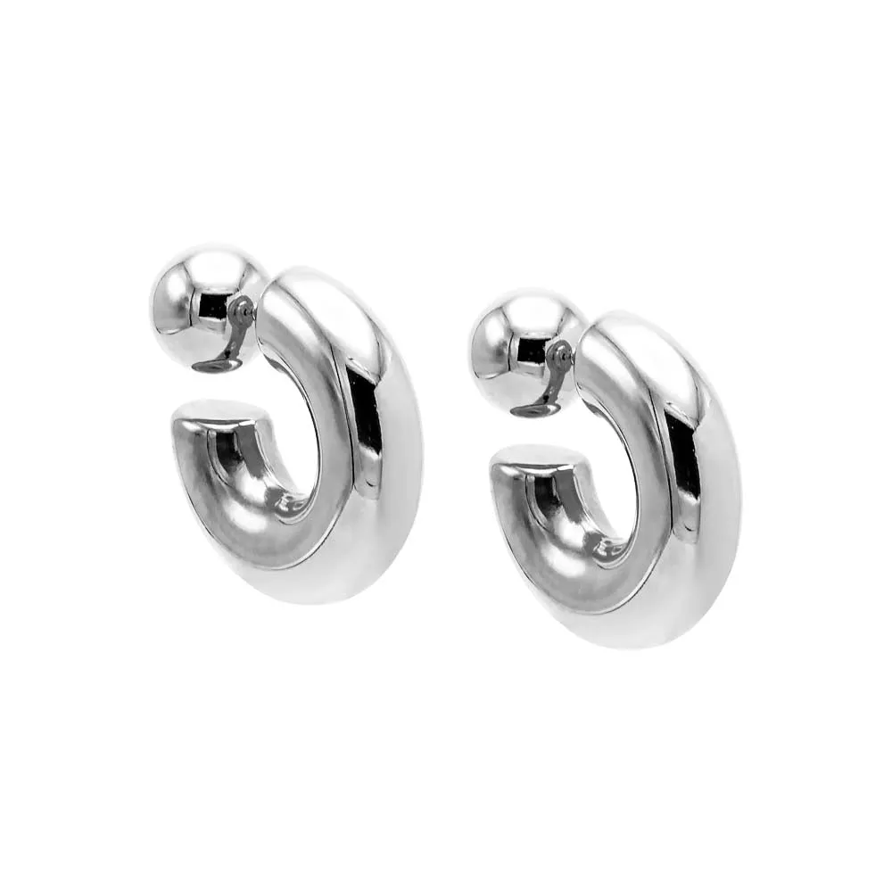 Two Way Ball X Hoop Stud Earring