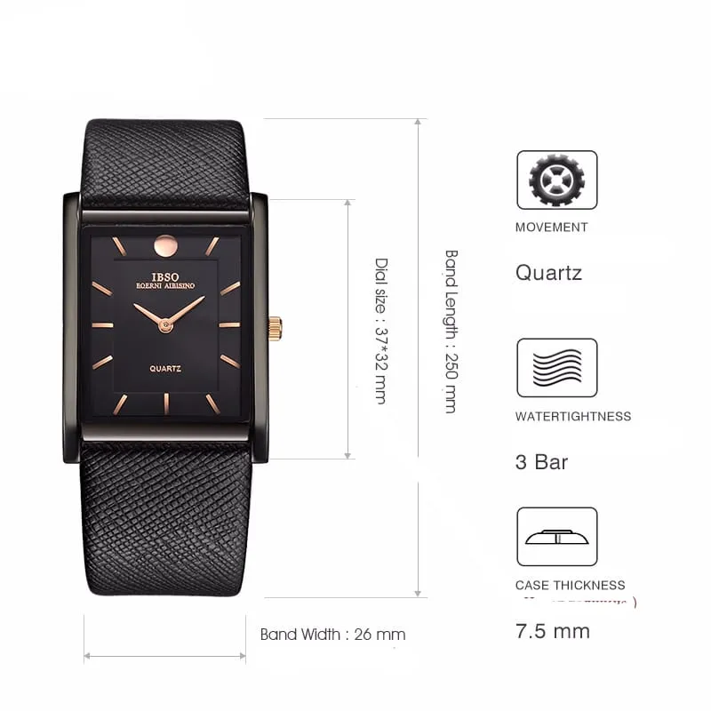 Ultra-Thin Genuine Leather Wristwatch