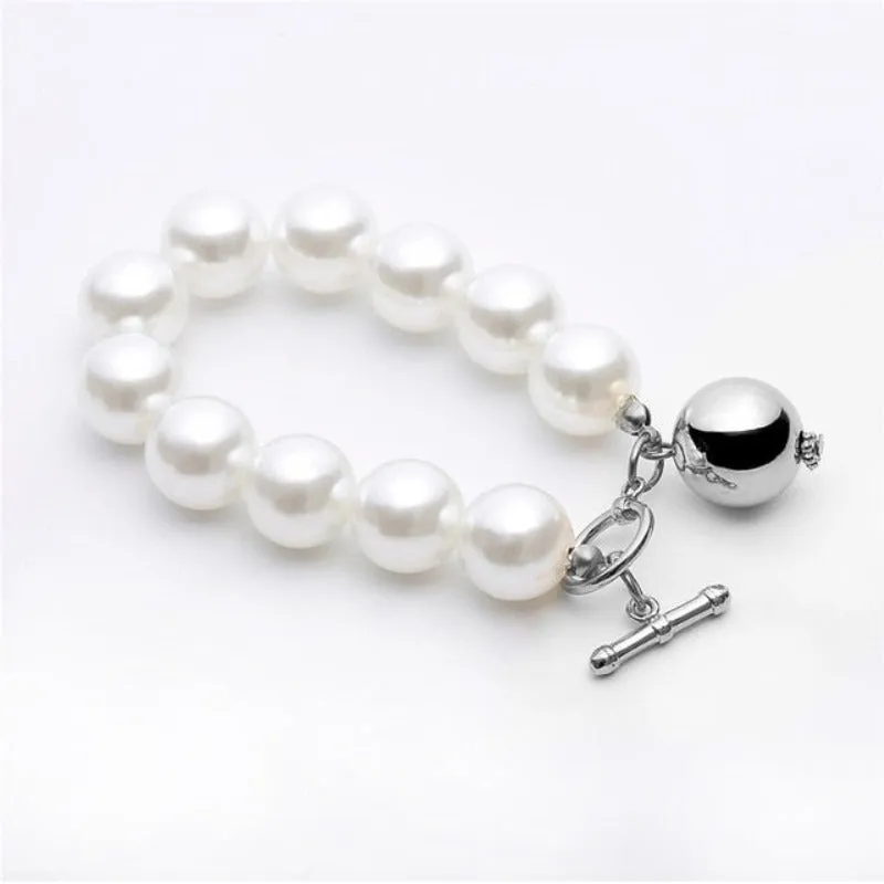 Unique Pearl Bangle Bracelet for Women Chain Women Anniverssary Jewelry