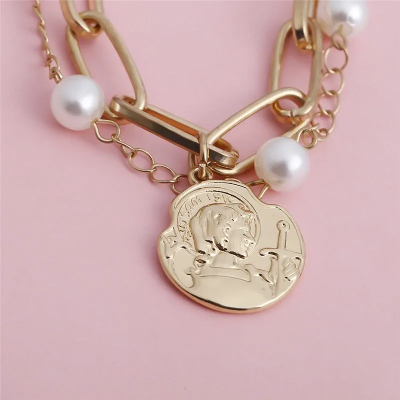 Unique Pearl Bangle Bracelet for Women Chain Women Anniverssary Jewelry