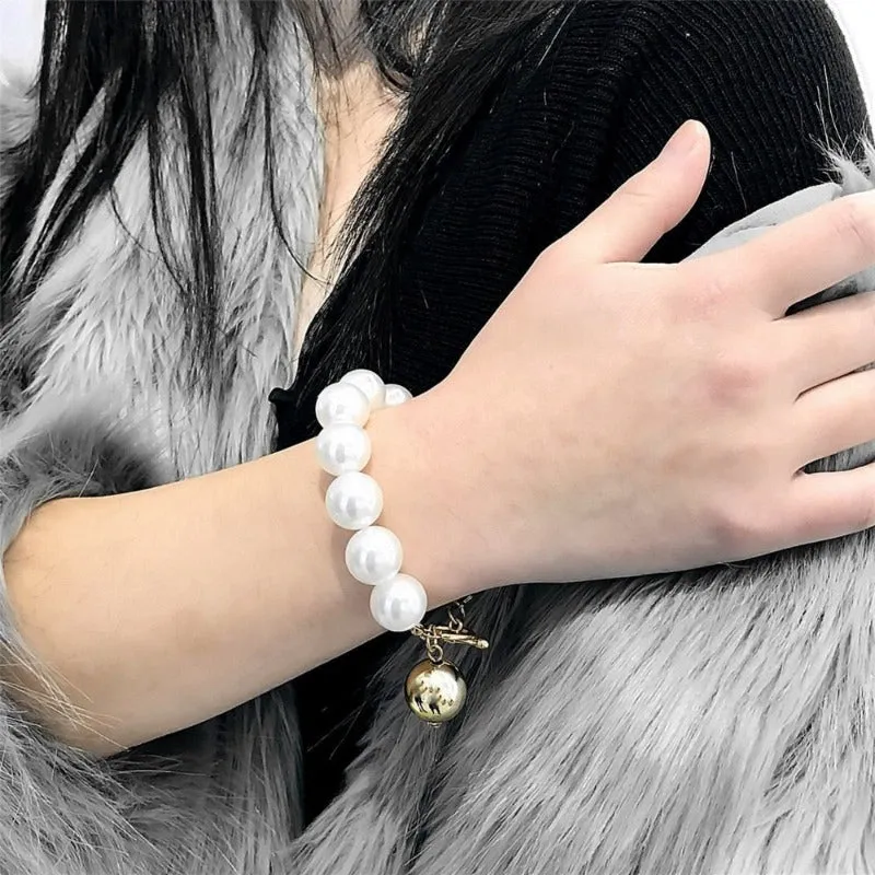 Unique Pearl Bangle Bracelet for Women Chain Women Anniverssary Jewelry