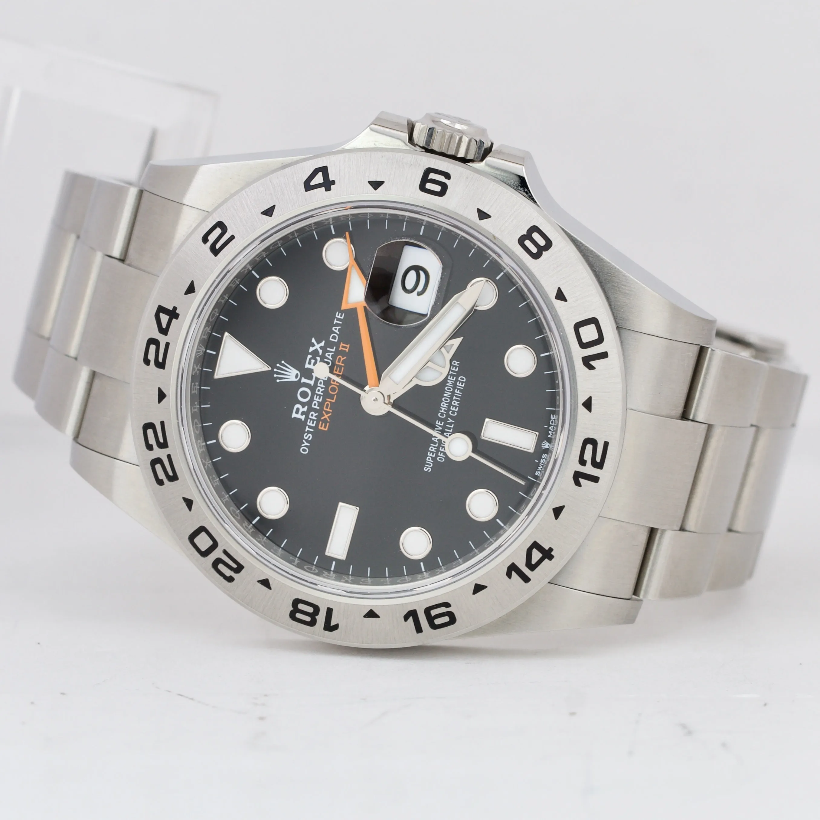 UNPOL. 2022 Rolex Explorer II Black Stainless Steel 42mm Date Watch 226570 B&P