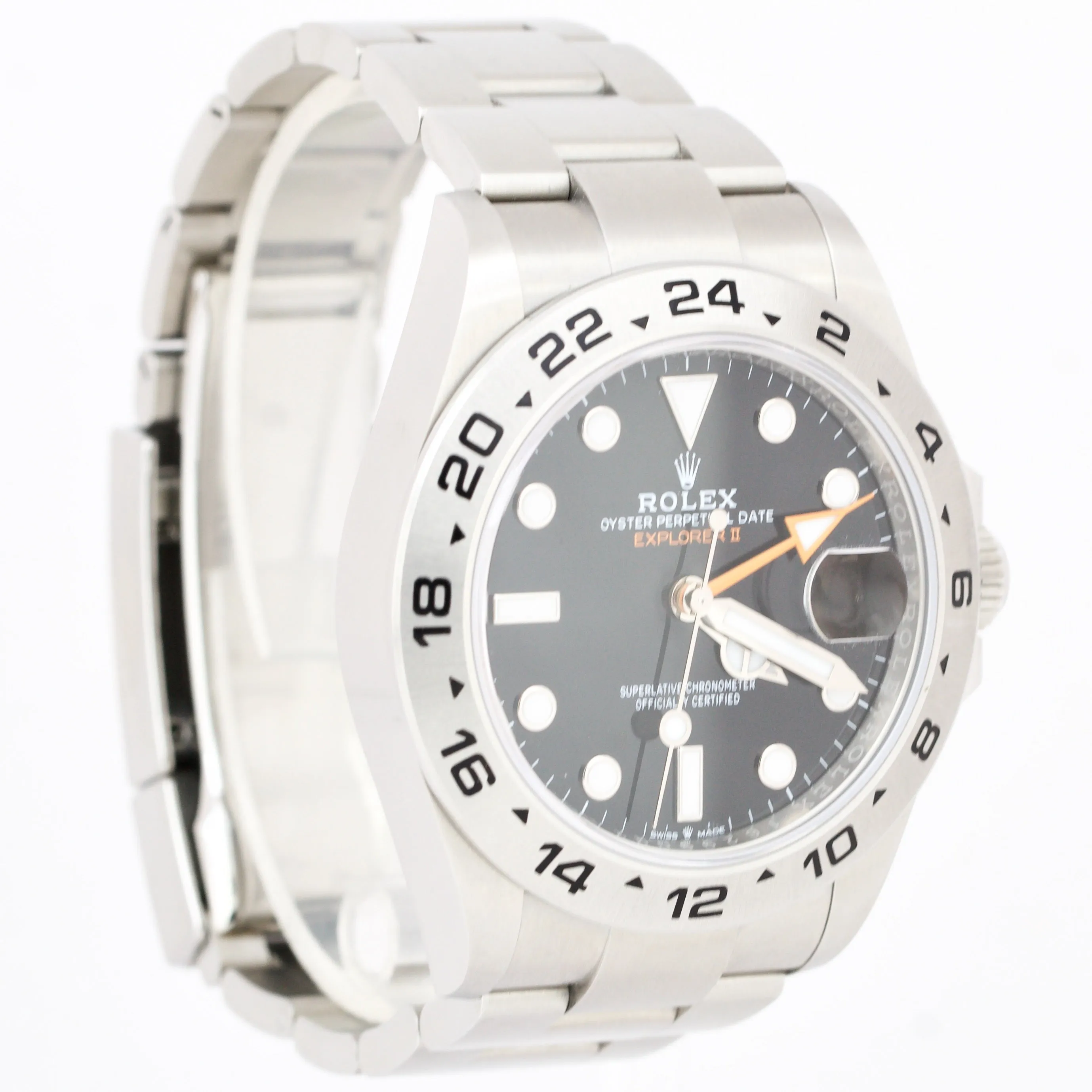 UNPOL. 2022 Rolex Explorer II Black Stainless Steel 42mm Date Watch 226570 B&P