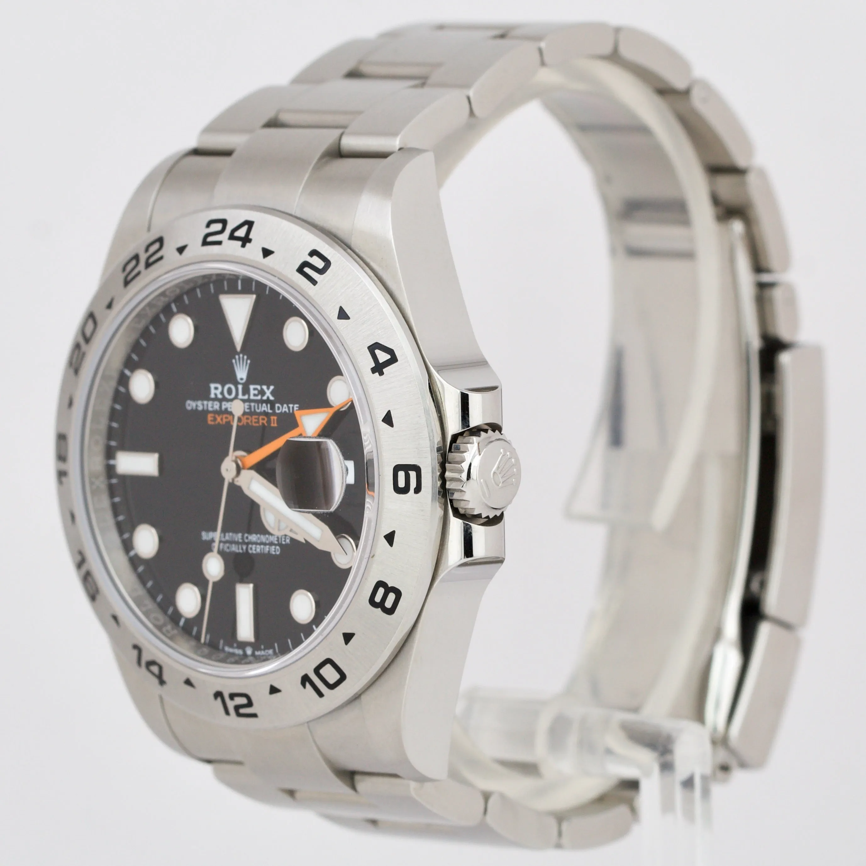 UNPOL. 2022 Rolex Explorer II Black Stainless Steel 42mm Date Watch 226570 B&P
