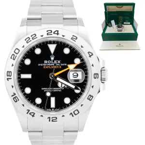 UNPOL. 2022 Rolex Explorer II Black Stainless Steel 42mm Date Watch 226570 B&P