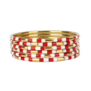 Veda Bangles, Red/White