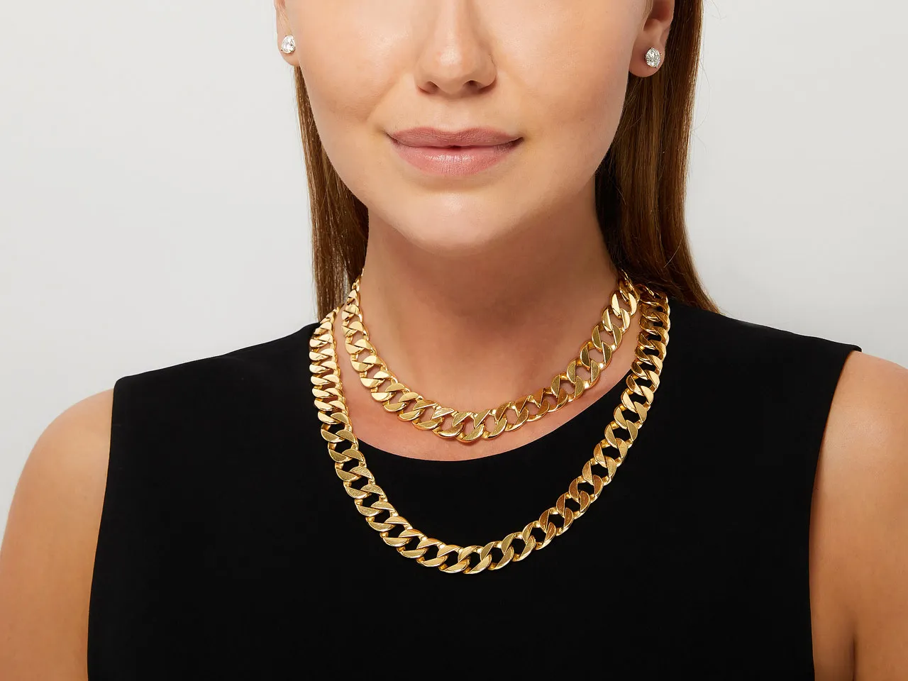 Verdura Double Wrap Curb-Link Necklace in 18K Gold