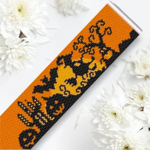 Vertical Peyote Pattern - Bracelet HALLOWEEN