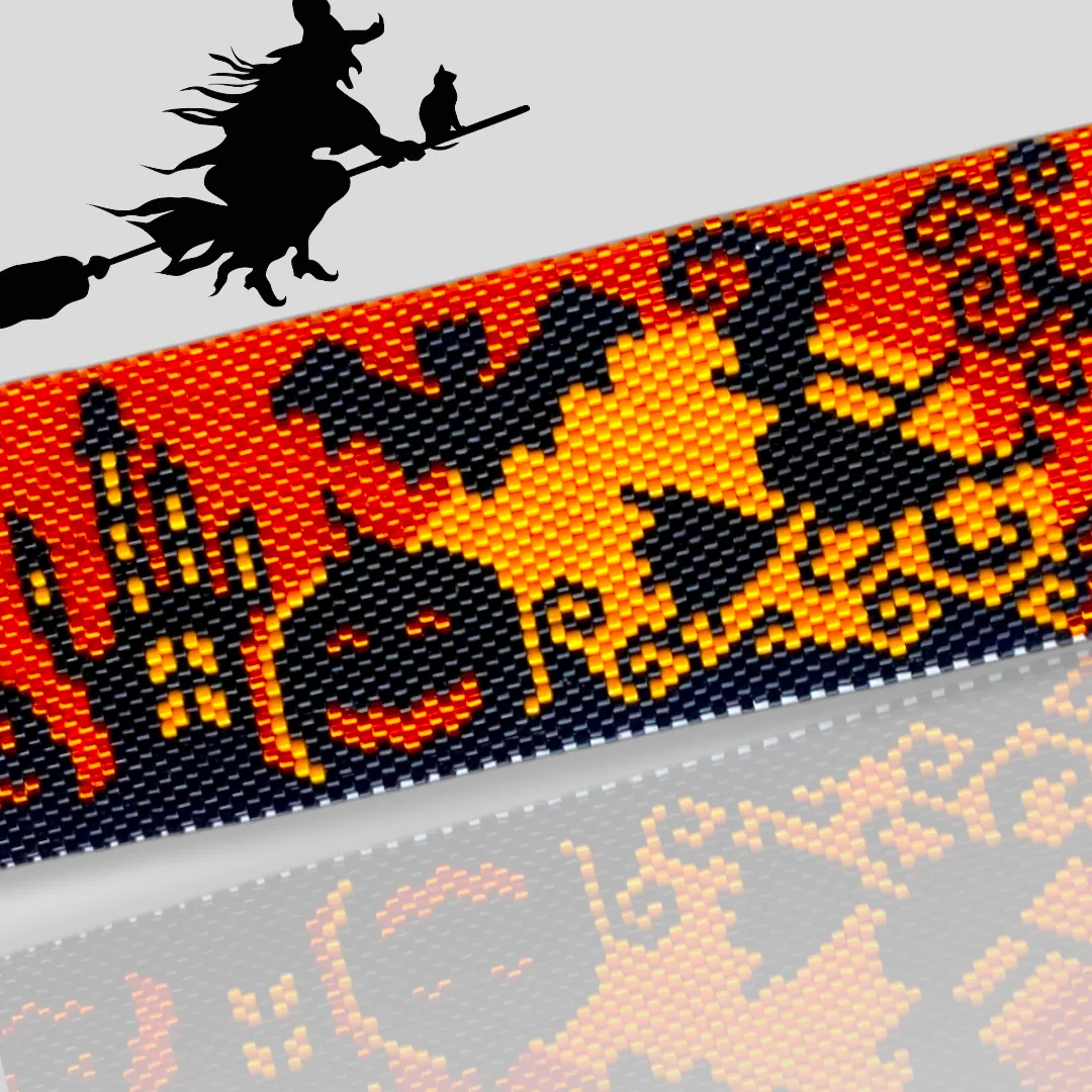 Vertical Peyote Pattern - Bracelet HALLOWEEN