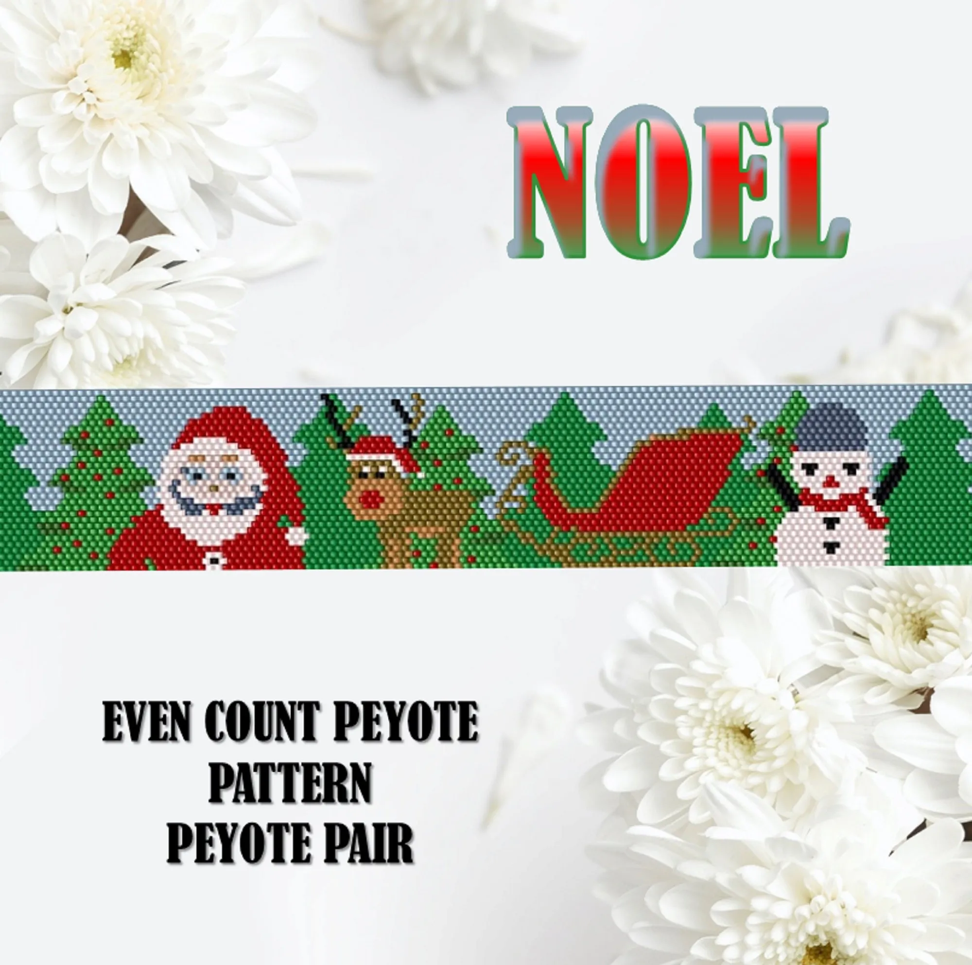 Vertical Peyote Pattern - Bracelet NOEL