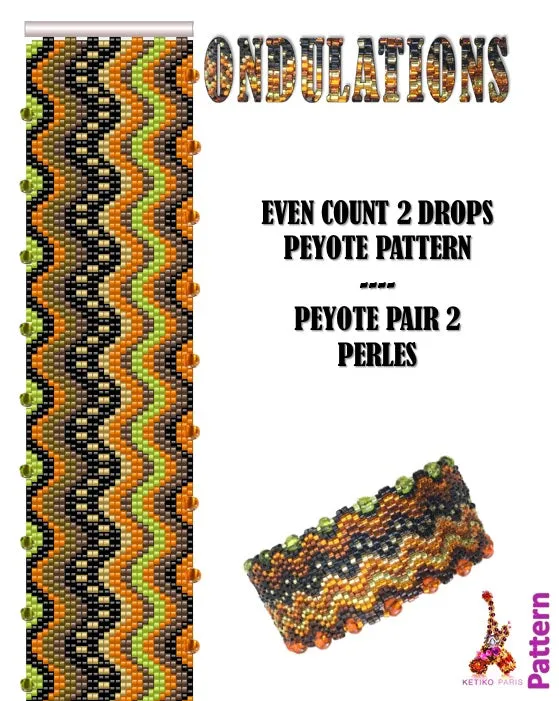 Vertical Peyote Pattern - Bracelet ONDULATIONS AFRICAINES