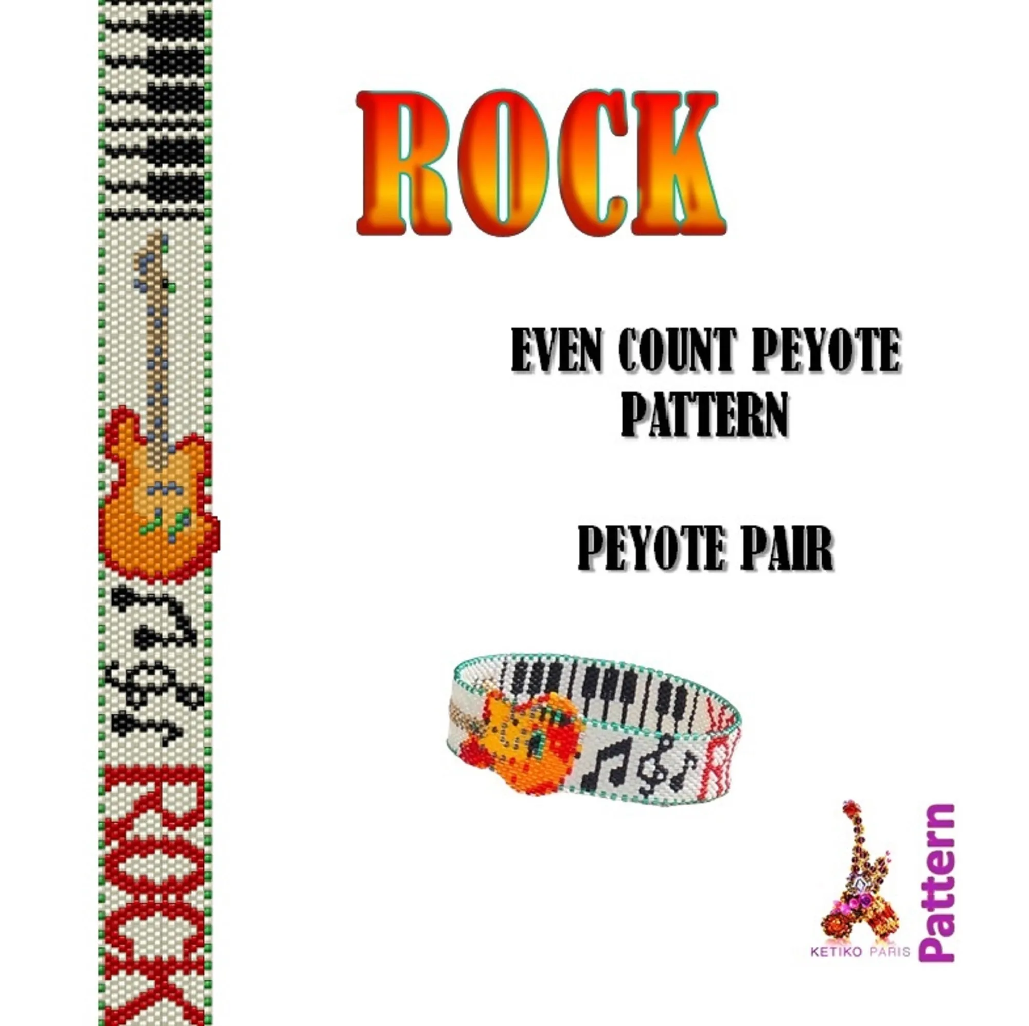 Vertical Peyote Pattern - Bracelet ROCK