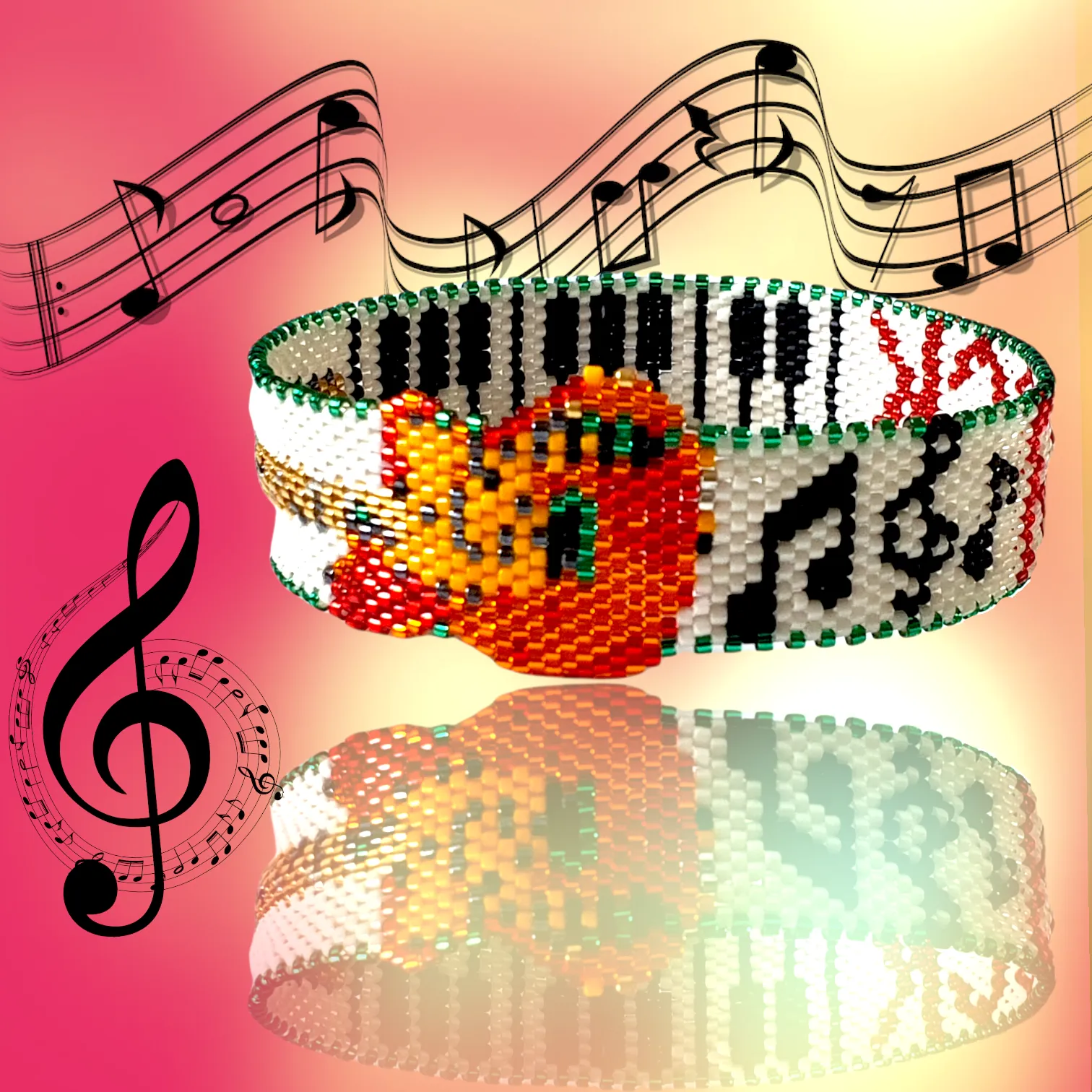 Vertical Peyote Pattern - Bracelet ROCK