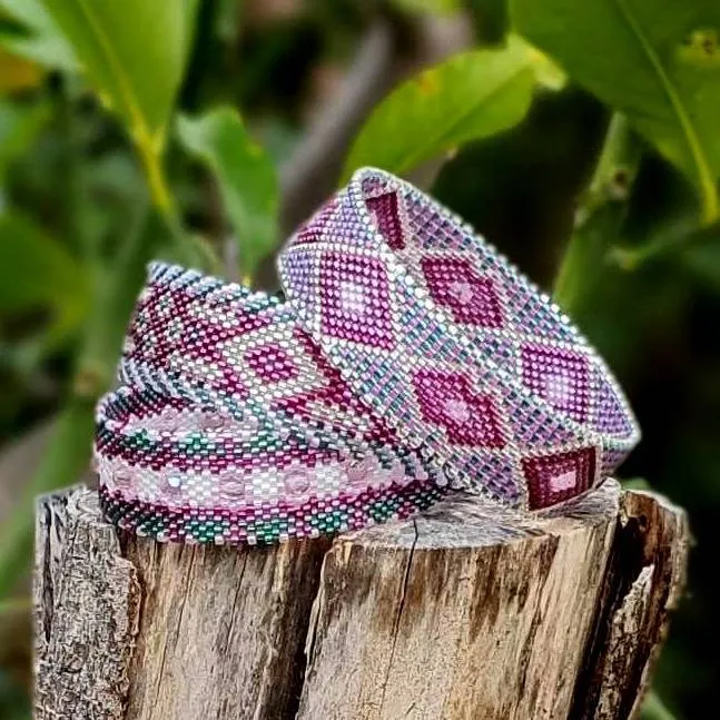 Vertical Peyote Pattern - Bracelet ROYAL - 3 Bracelets
