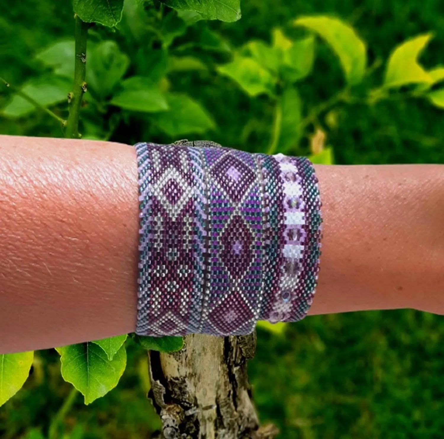 Vertical Peyote Pattern - Bracelet ROYAL - 3 Bracelets