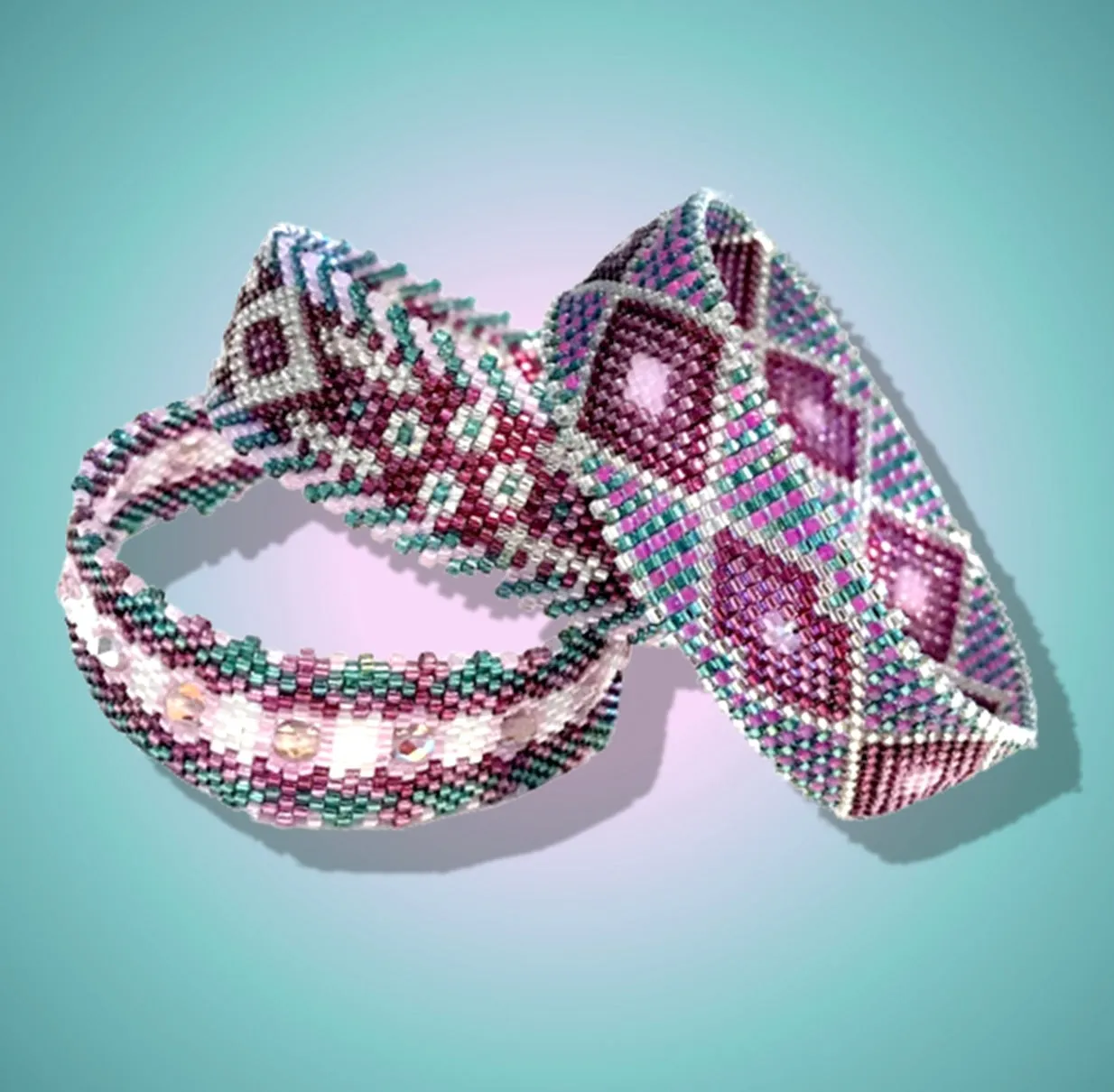 Vertical Peyote Pattern - Bracelet ROYAL - 3 Bracelets