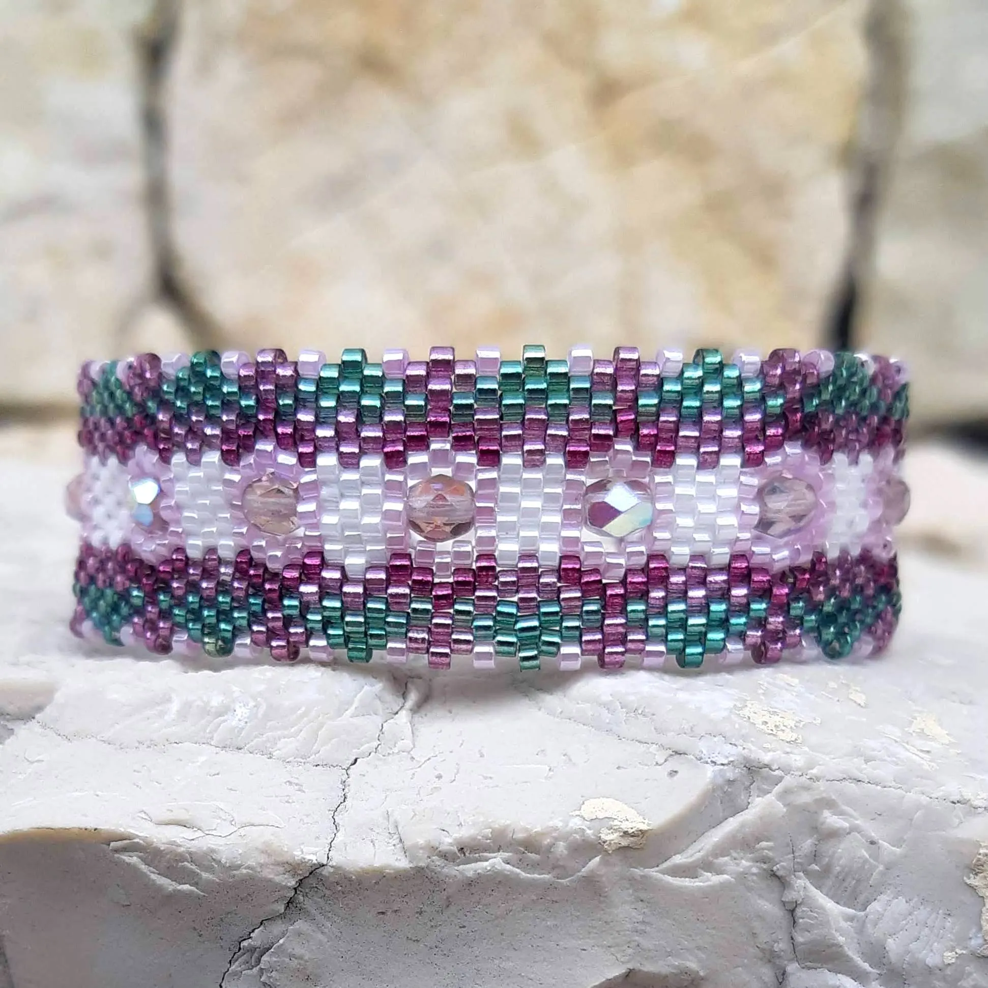 Vertical Peyote Pattern - Bracelet ROYAL - 3 Bracelets