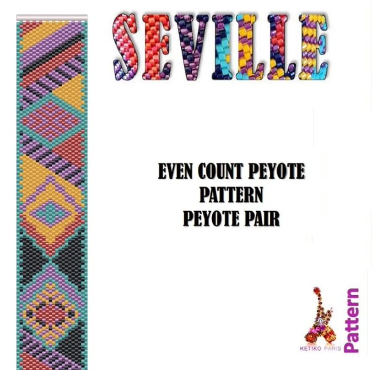 Vertical Peyote Pattern - Bracelet SEVILLE