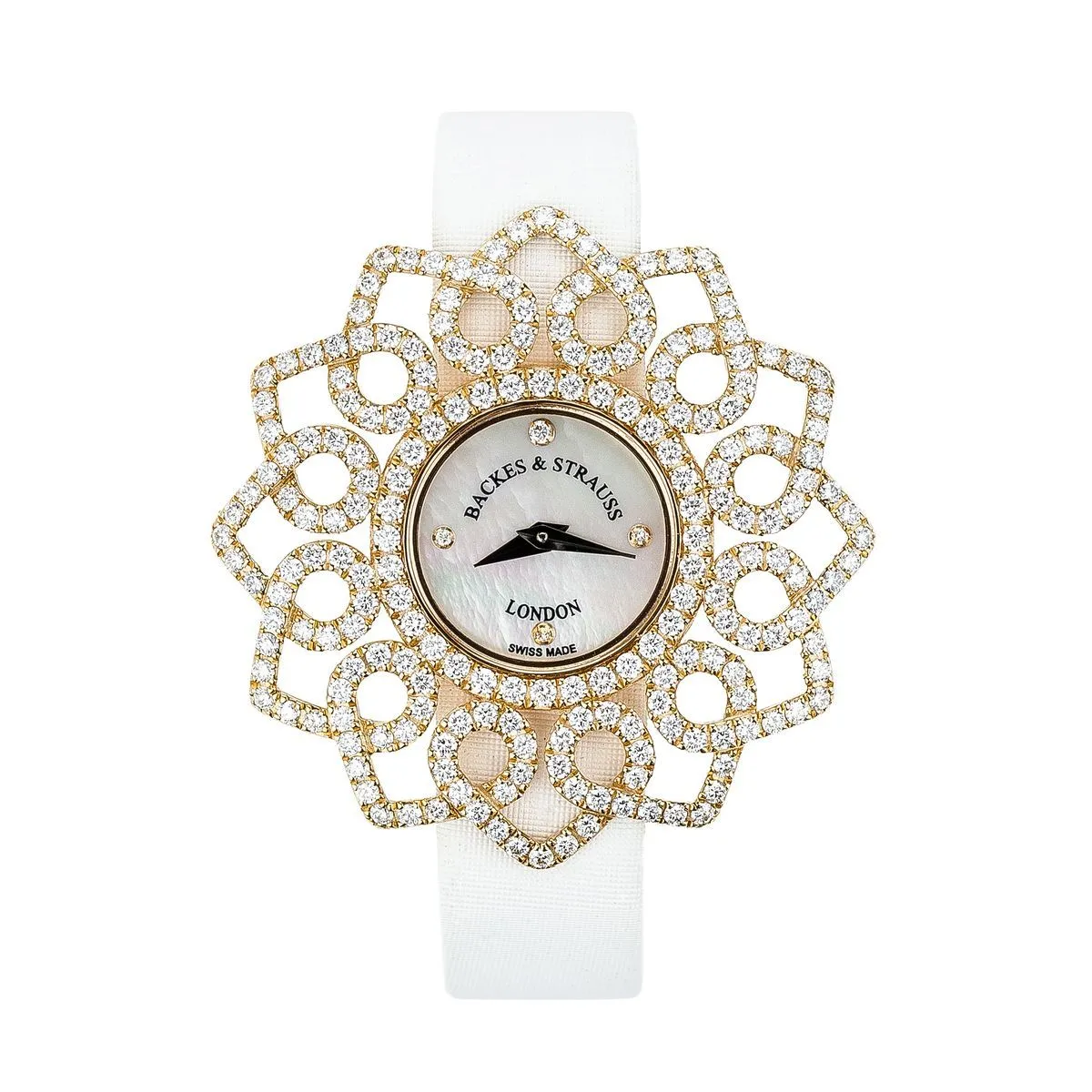 Victoria Snowdrop Luxury Diamond Watch for Women - 36 mm Rose Gold - Backes & Strauss
