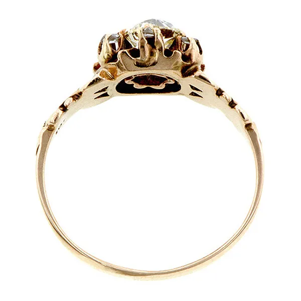 Victorian Diamond Cluster Ring, Old Euro 0.68ct