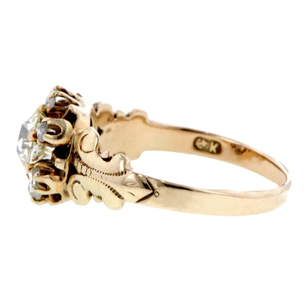 Victorian Diamond Cluster Ring, Old Euro 0.68ct