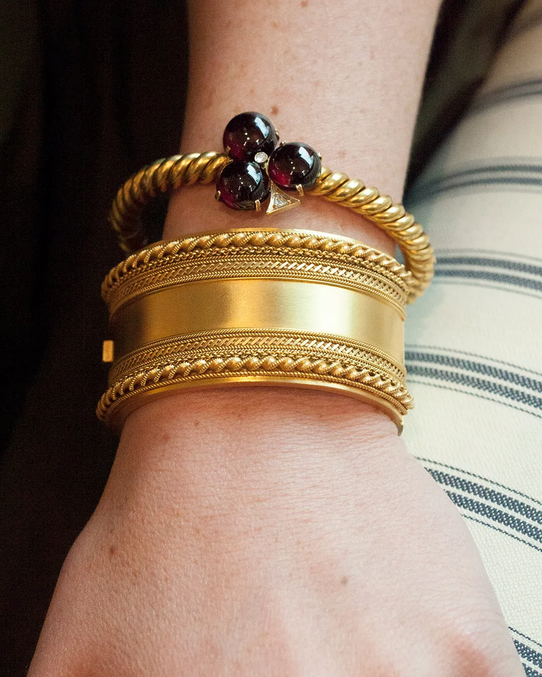 Victorian Gilded Bangle Bracelet