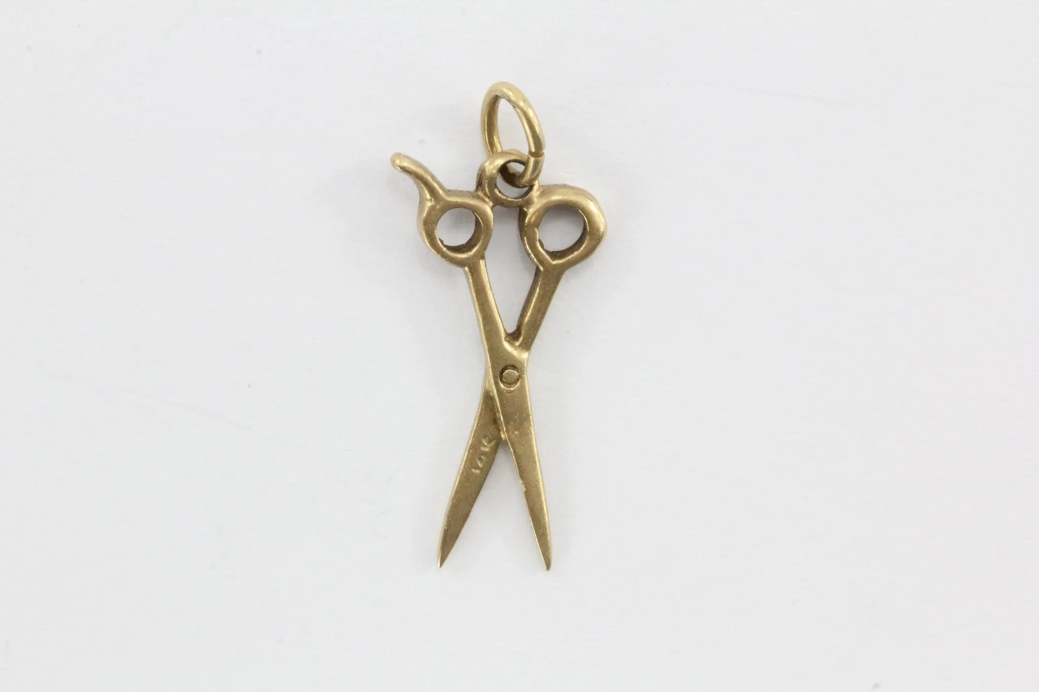 Vintage 14K Gold Scissors Shears Charm