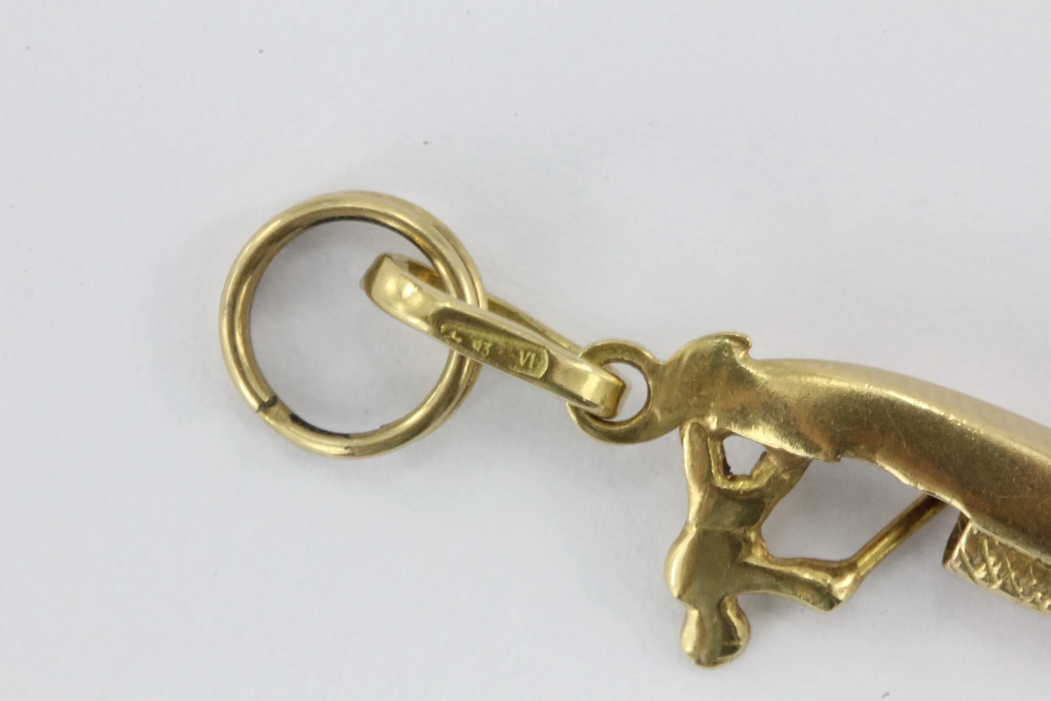 Vintage 18K Gold Venice Italy Gondolier & Gondola Charm