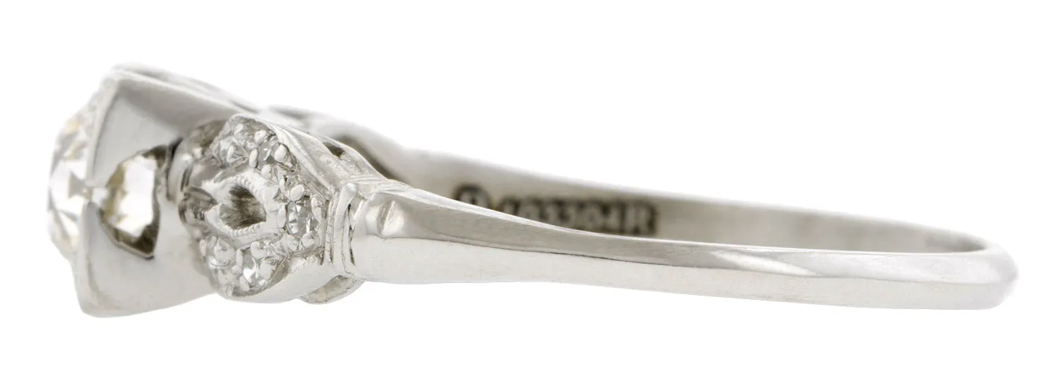 Vintage Diamond Engagement Ring, Old Euro 0.55ct