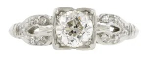 Vintage Diamond Engagement Ring, Old Euro 0.55ct