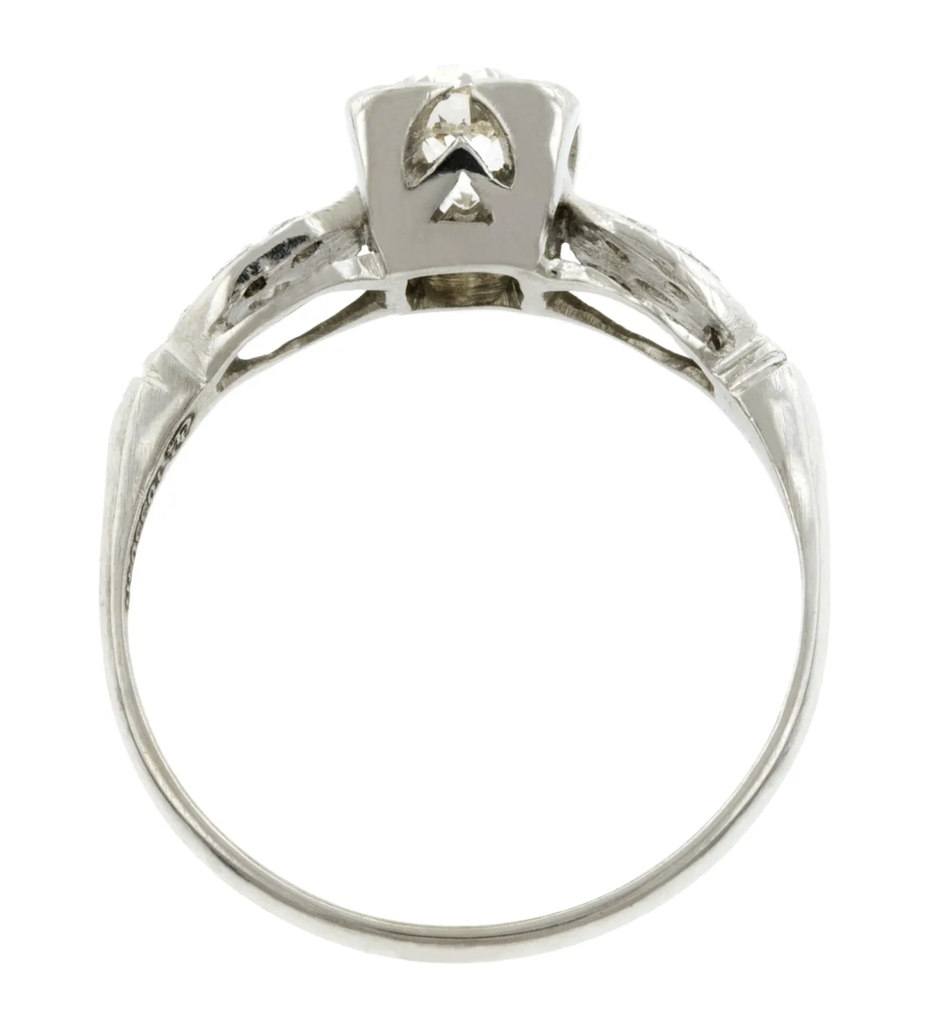 Vintage Diamond Engagement Ring, Old Euro 0.55ct