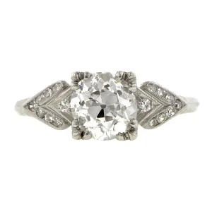 Vintage Diamond Engagement Ring, Old Euro 1.43ct