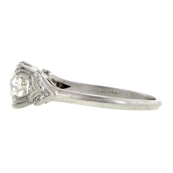 Vintage Diamond Engagement Ring, Old Euro 1.43ct