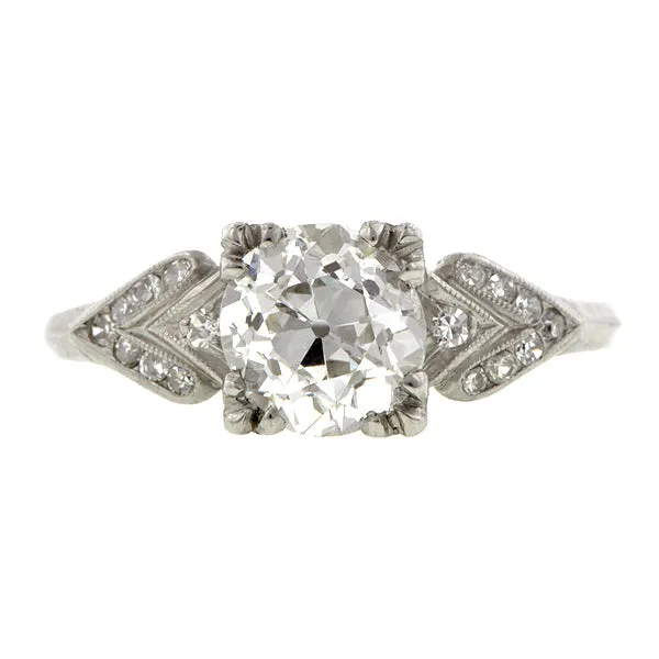 Vintage Diamond Engagement Ring, Old Euro 1.43ct
