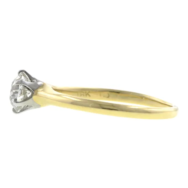 Vintage Diamond Solitaire Engagement Ring, Old Euro 0.85ct