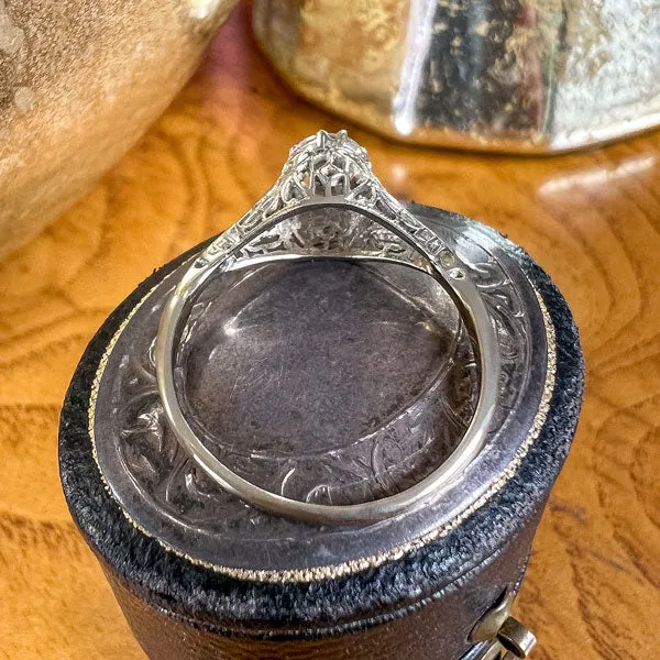 Vintage Filigree Engagement Ring, RBC 0.40ct.