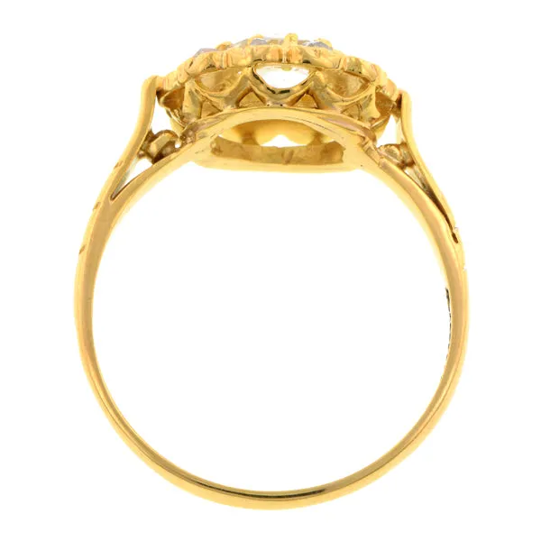 Vintage Rose Cut Diamond Flowerhead Ring