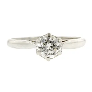 Vintage Solitaire Engagement Ring, RBC 0.42ct