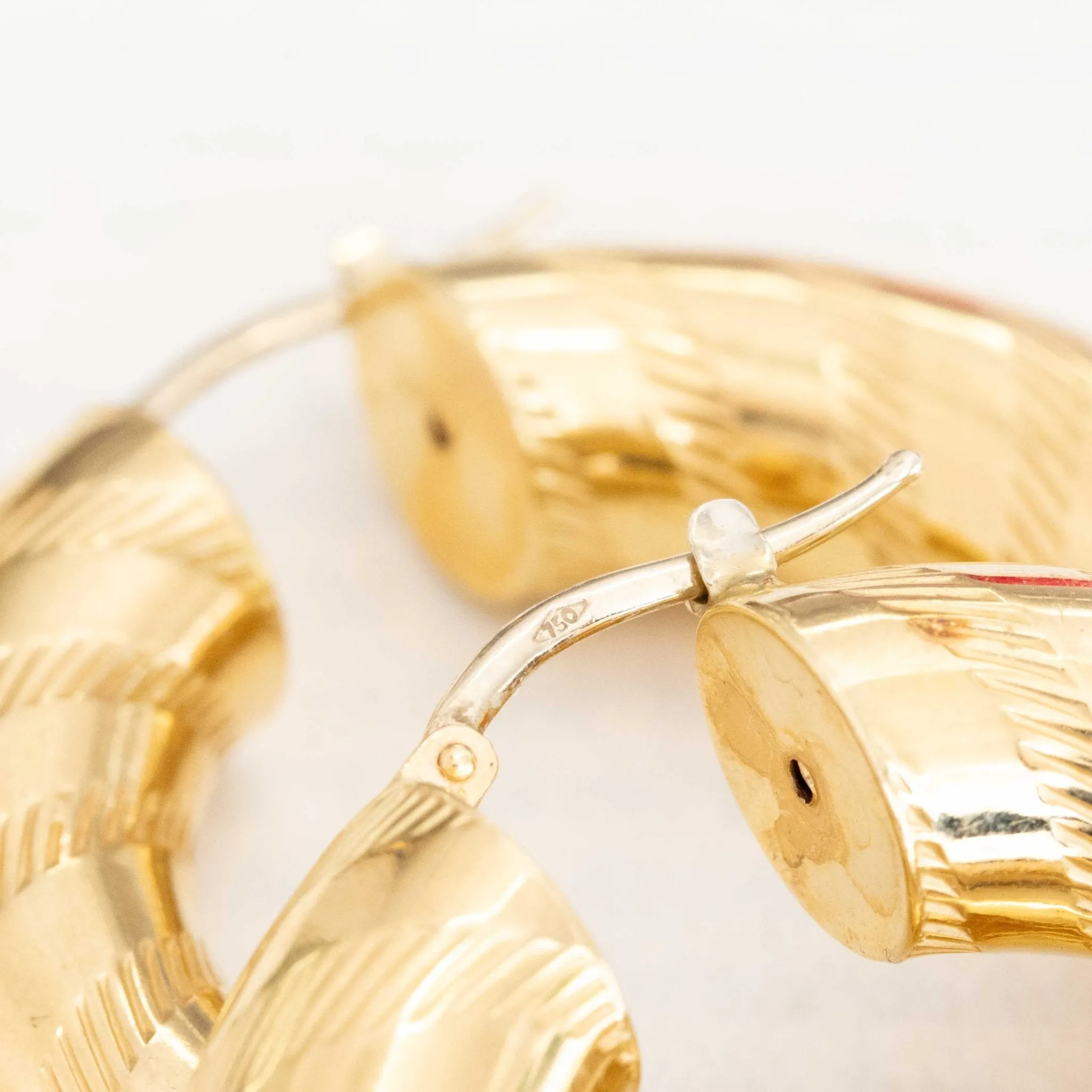 Vintage XL Engraved Swirl Hoop Earrings