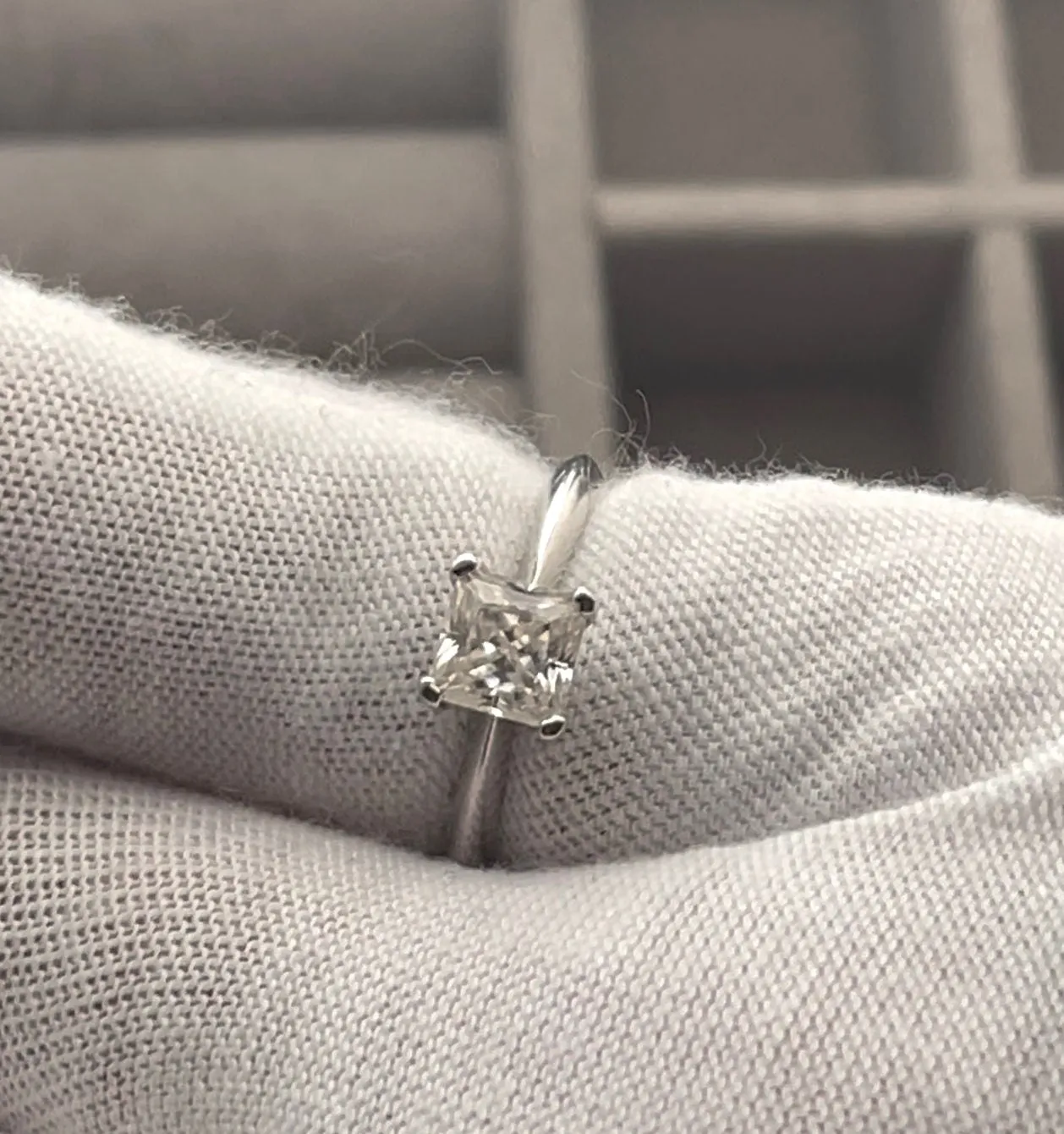 VVS1 1.0 CARAT Moissanite Engagement Ring | Princess Cut Engagement Ring | Womens Wedding Ring | Moissanite Ring |  Solitaire Diamond Ring