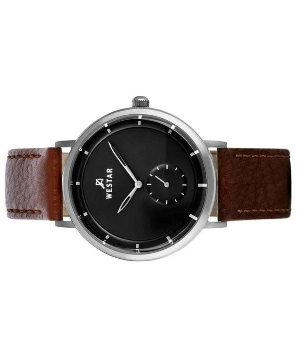 Westar Profile Leather Strap Black Dial Quartz 50246STN123 Mens Watch