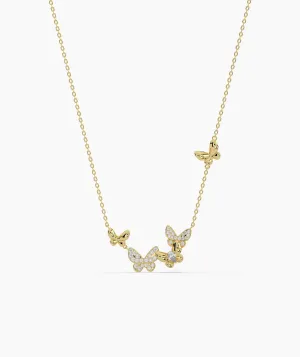 Whimsical Butterfly Cluster Necklace