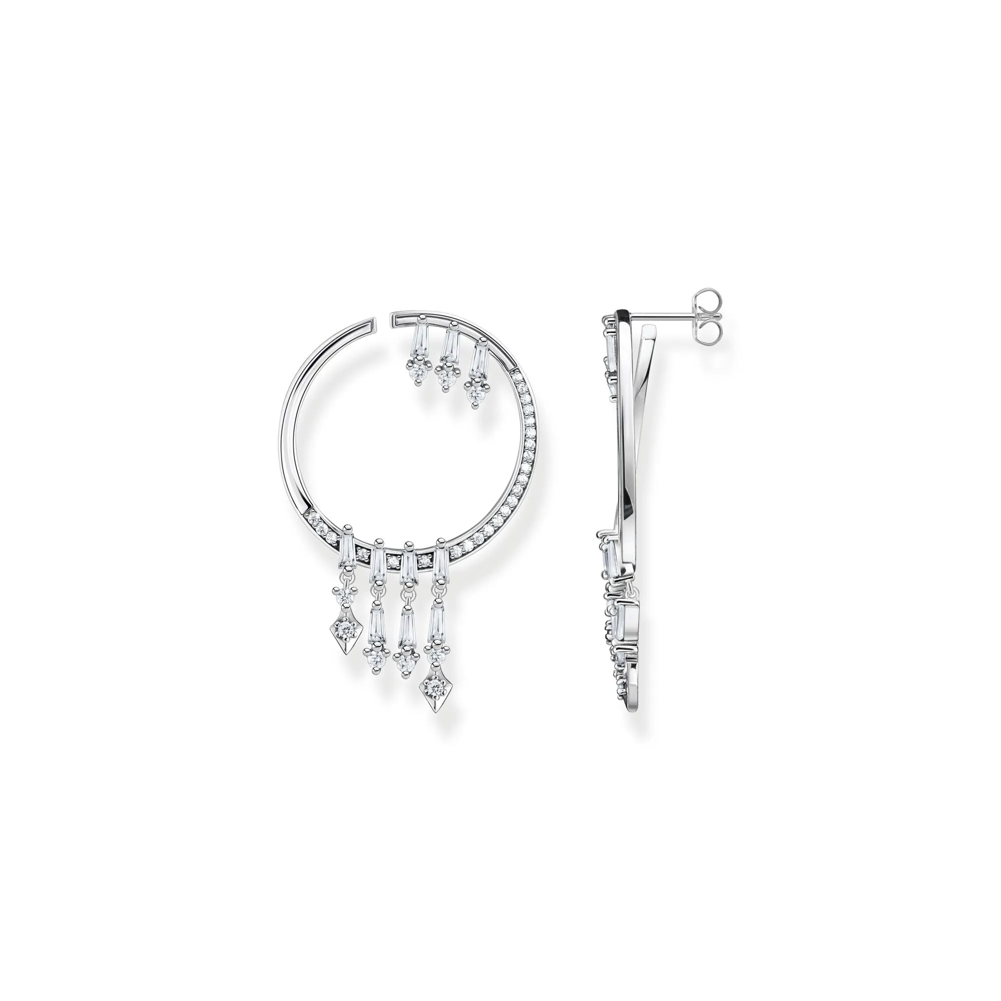 Winter Hoop Earrings Silver