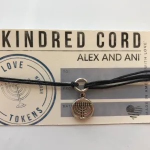 Women's Alex And Ani | Menorah Kindred Pull Cord Bracelet | Silver